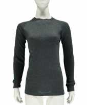 Antraciet grijs thermo shirt met lange mouwen voor dames