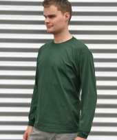 Heren shirt lange mouwen donkergroen