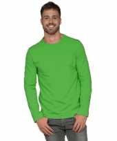 Lange mouwen stretch t shirt limegroen voor heren