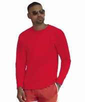 Lange mouwen stretch t shirt rood voor heren 10136413