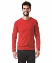 Lange mouwen stretch t shirt rood voor heren