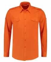 Oranje overhemd met lange mouwen